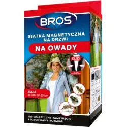 BROS SIATKA NA DRZWI MAGNETYCZNA 100X220cm CZARNA