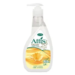 ATTIS MYDŁO W PŁYNIE KREMOWE 400ML Z POMPKĄ MLEKO I MIÓD